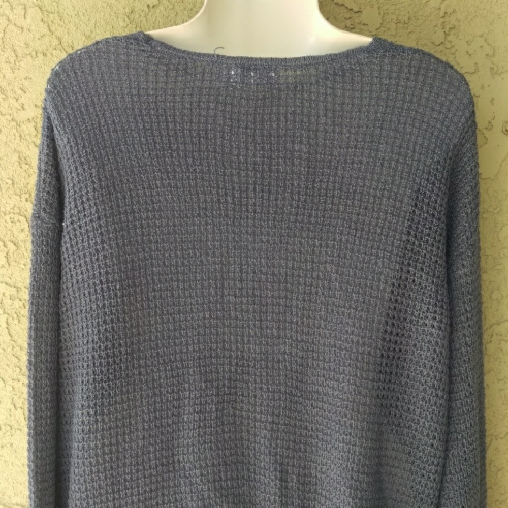 Time and Tru blue waffle knit sweater nwt - Picture 6 of 8